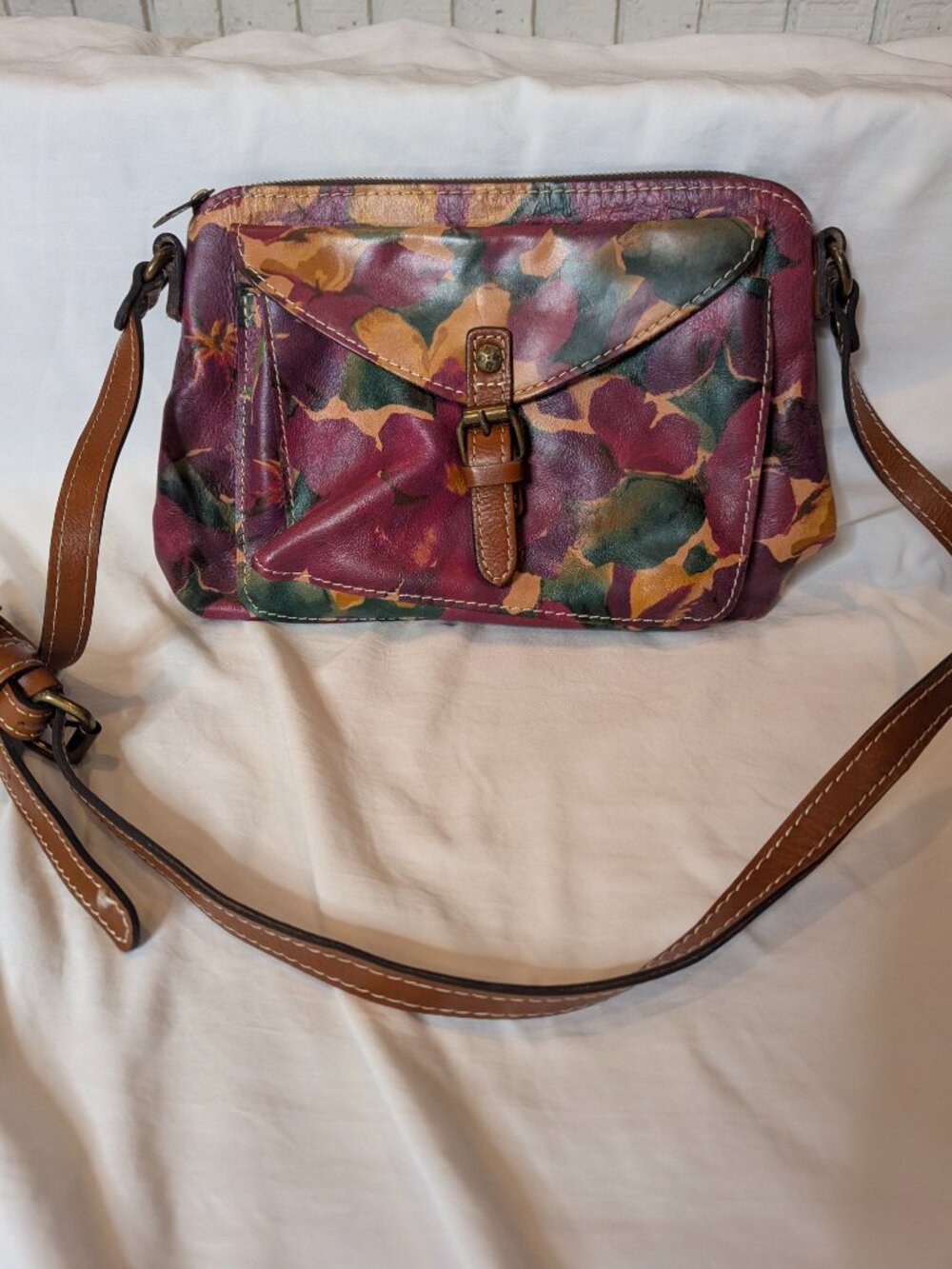 Patricia Nash Avellino Crossbody Bag, Parisian Camo Leather